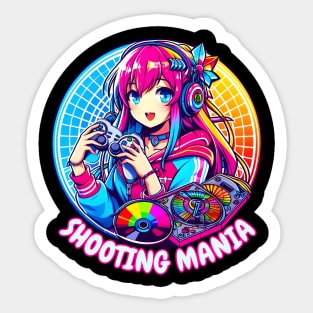 Shooting gamer girl Sticker